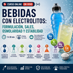 Bebidas con Electrolitos: formulación, sales, osmolaridad y estabilidad